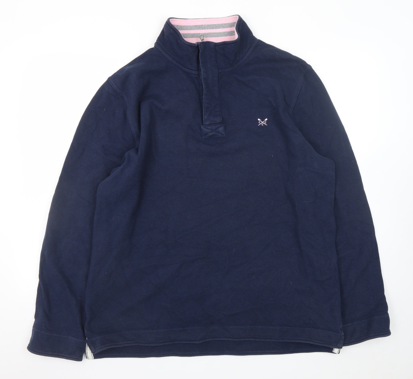 Crew Clothing Company Men’s Blue 2XL 1/4 Zip Cotton Jumper