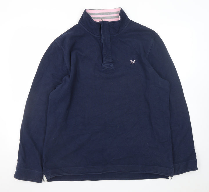 Crew Clothing Company Men’s Blue 2XL 1/4 Zip Cotton Jumper