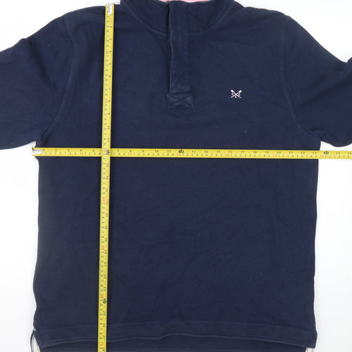 Crew Clothing Company Men’s Blue 2XL 1/4 Zip Cotton Jumper