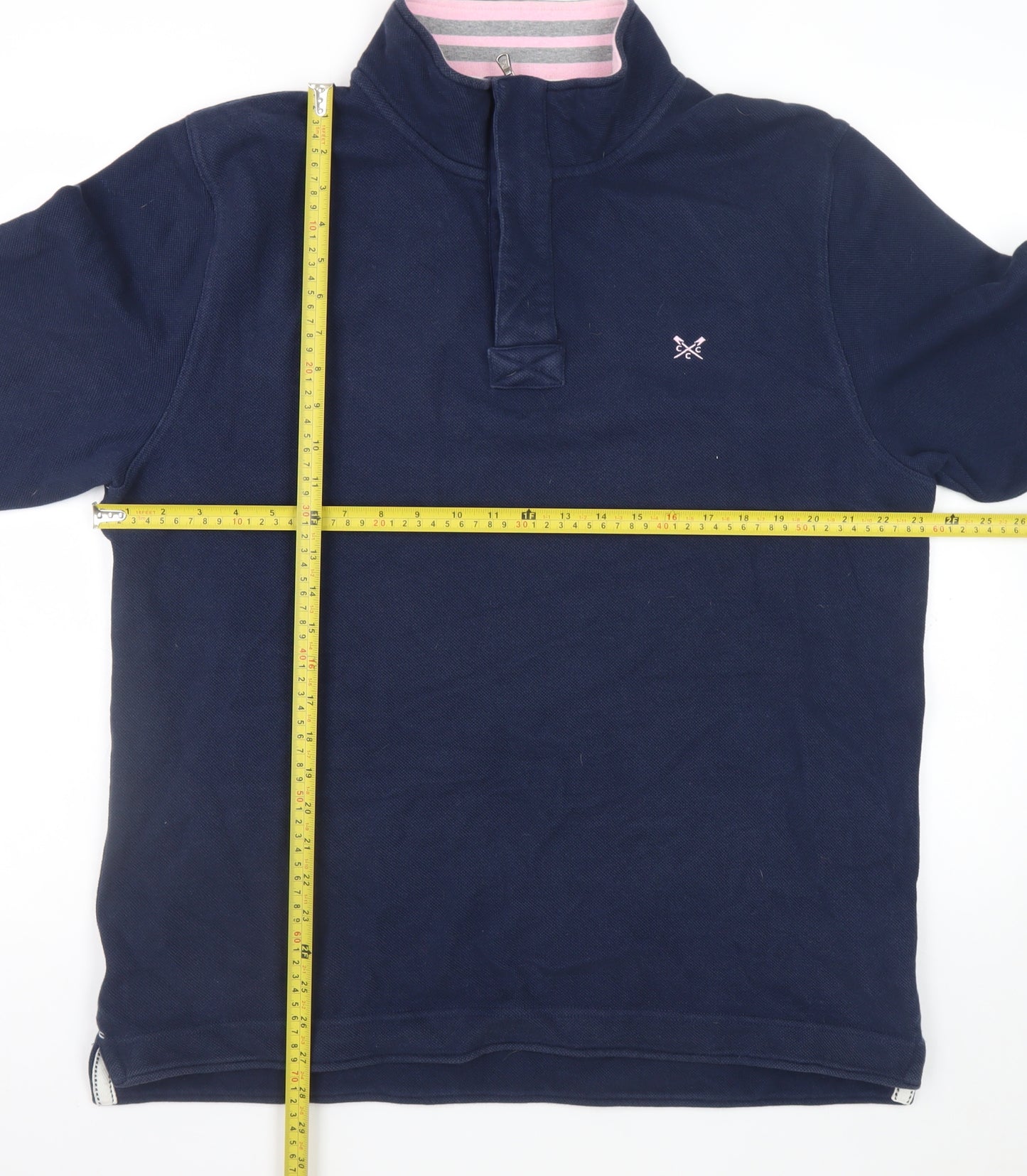 Crew Clothing Company Men’s Blue 2XL 1/4 Zip Cotton Jumper