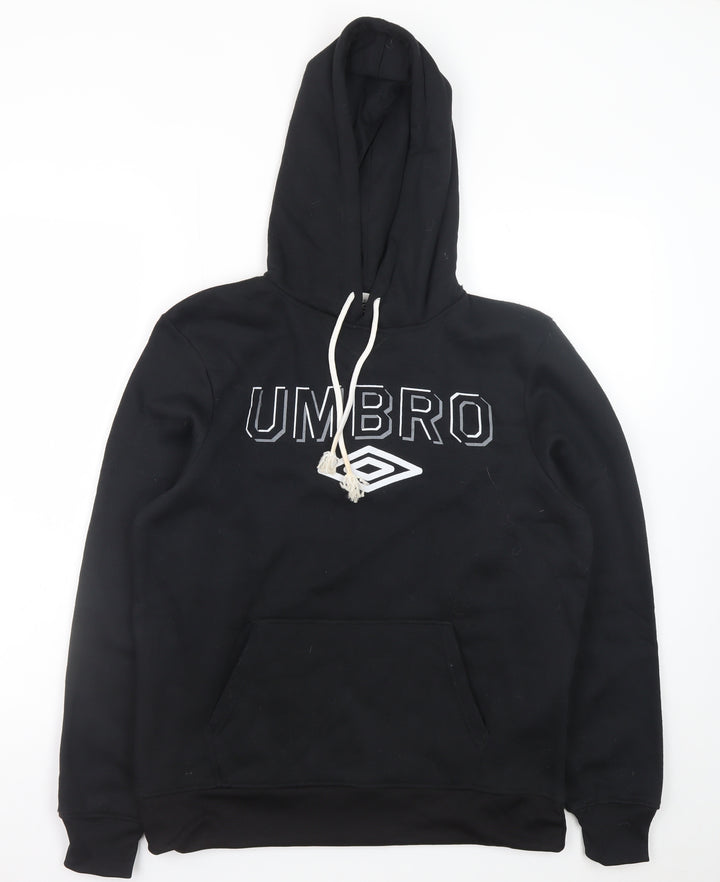 Umbro Mens Black Pullover Hoodie Small Regular Fit Sportswear