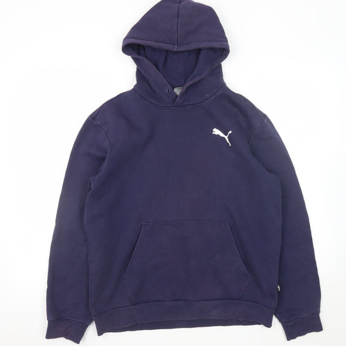 Puma Men’s Blue Pullover Hoodie M Regular Fit Fleece Sweatshirt