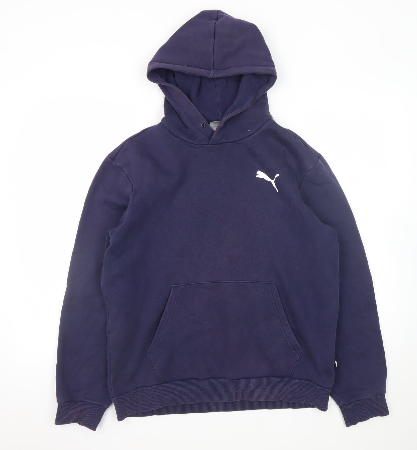 Puma Men’s Blue Pullover Hoodie M Regular Fit Fleece Sweatshirt