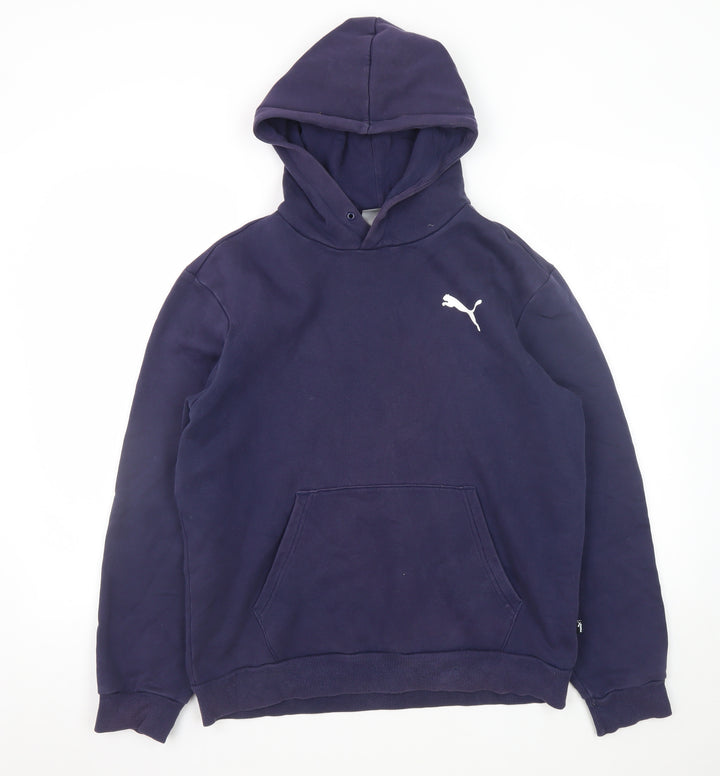 Puma Men’s Blue Pullover Hoodie M Regular Fit Fleece Sweatshirt