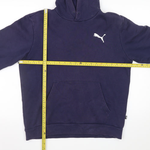 Puma Men’s Blue Pullover Hoodie M Regular Fit Fleece Sweatshirt