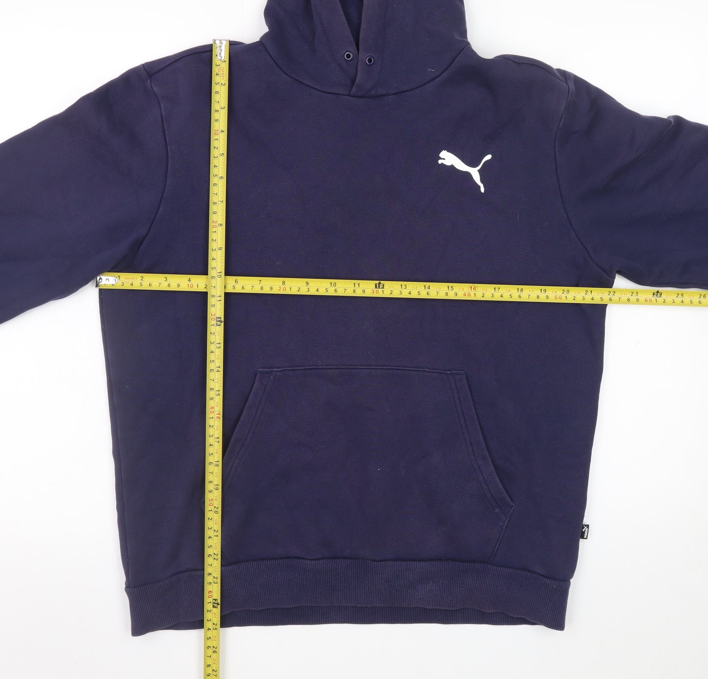 Puma Men’s Blue Pullover Hoodie M Regular Fit Fleece Sweatshirt