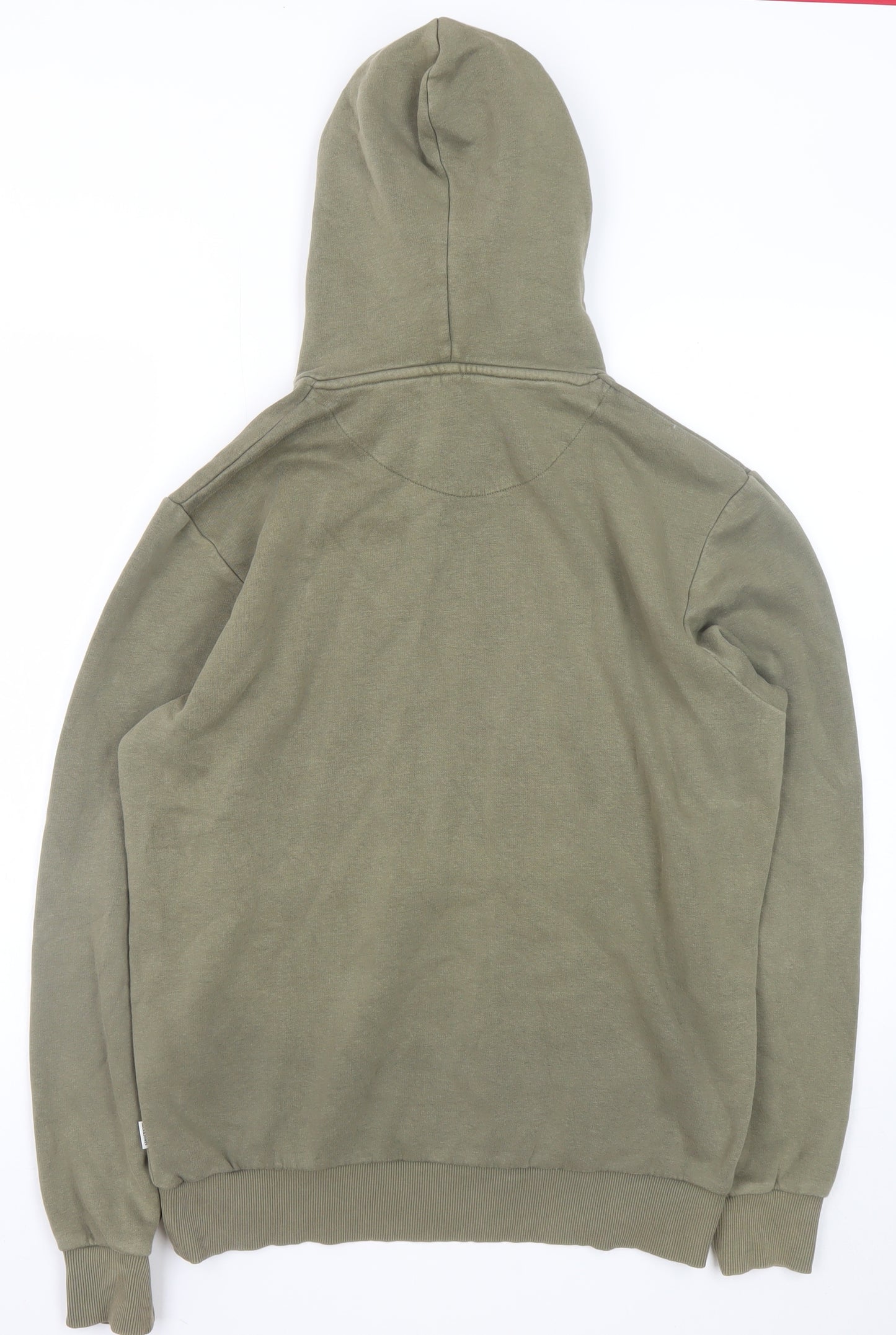 Jack & Jones Men's Green Pullover Hoodie Size M Logo Graphic Sweatshirt