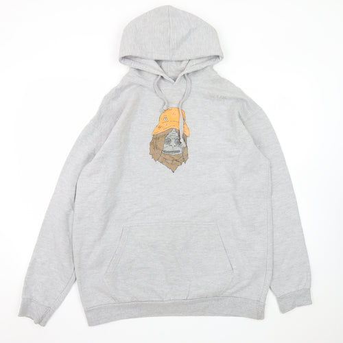 Stars & Stripes Men’s Grey XL Pullover Hoodie with Animal Graphic