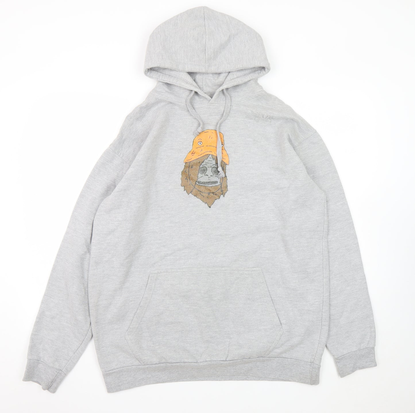 Stars & Stripes Men’s Grey XL Pullover Hoodie with Animal Graphic