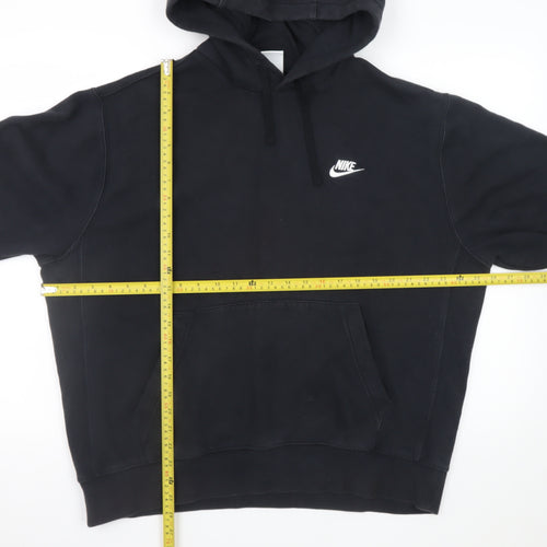 Nike Men's Black Pullover Hoodie L Fleece Logo Sportswear