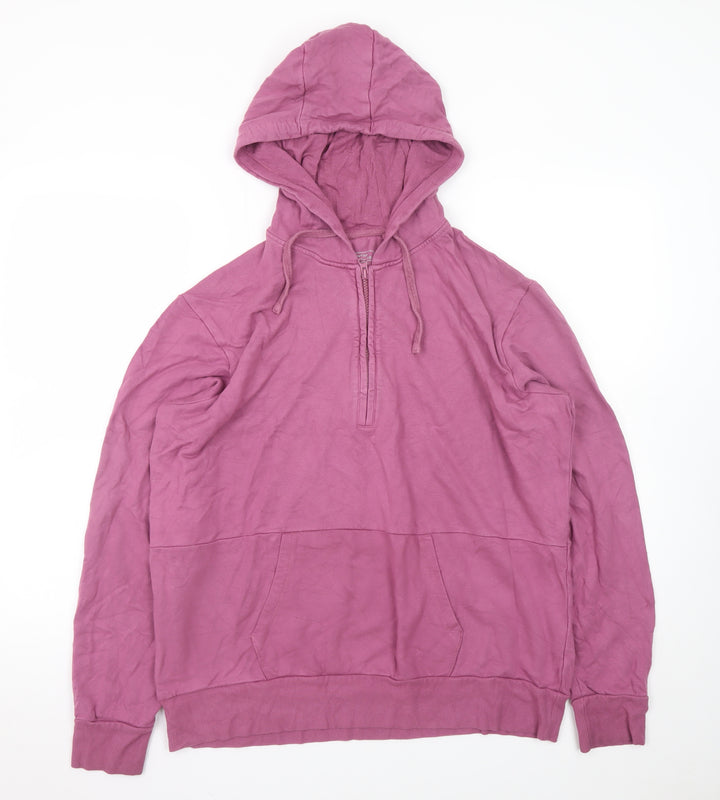 Mountain Warehouse Womens Purple 1/2 Zip Hoodie UK 12 Bamboo Blend
