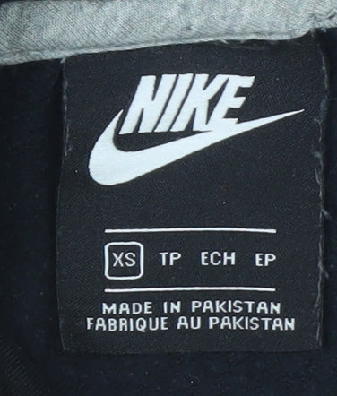 Nike Men's Black XS Pullover Hoodie with Logo and Pockets
