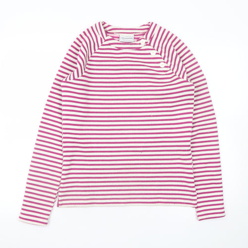 Craghoppers Women Pink Striped Crew Neck Pullover Jumper UK 10
