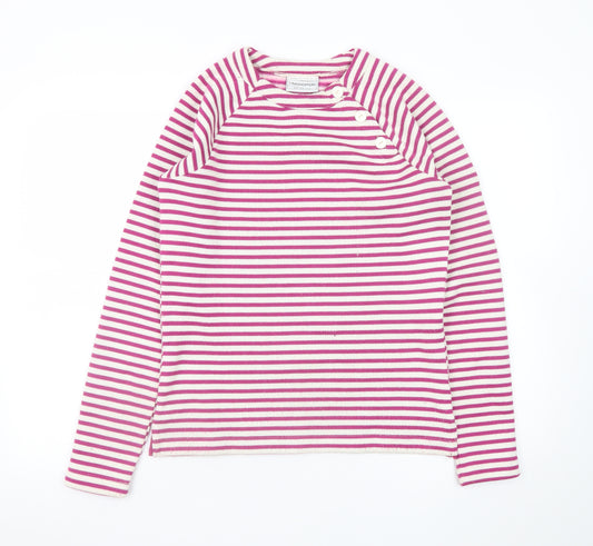 Craghoppers Women Pink Striped Crew Neck Pullover Jumper UK 10