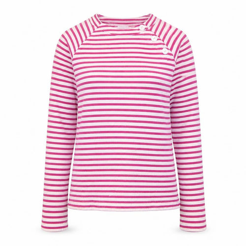 Craghoppers Women Pink Striped Crew Neck Pullover Jumper UK 10