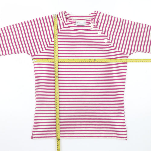 Craghoppers Women Pink Striped Crew Neck Pullover Jumper UK 10
