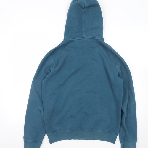 Champion Mens Blue Pullover Hoodie Medium Logo Embroidered Fleece
