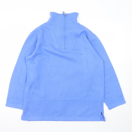 Para Womens Blue 1/4 Zip Pullover Sweatshirt Size M