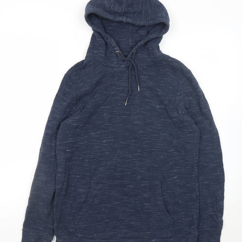 Brave Soul Men's Blue Pullover Hoodie Size M Lightweight Cotton Blend