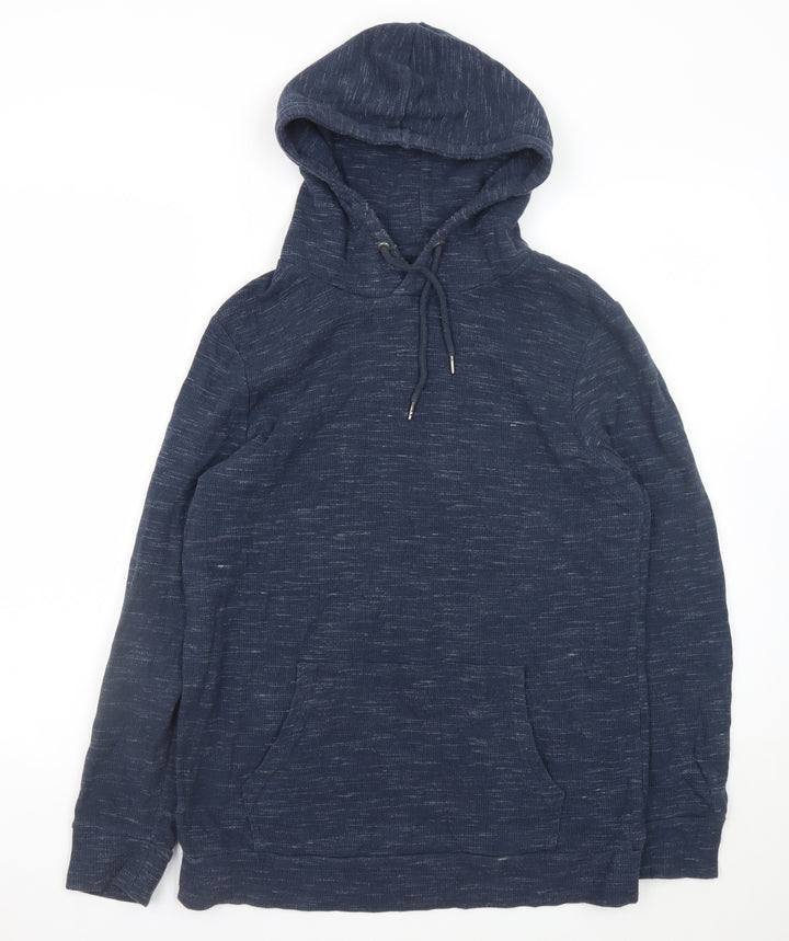 Brave Soul Men's Blue Pullover Hoodie Size M Lightweight Cotton Blend