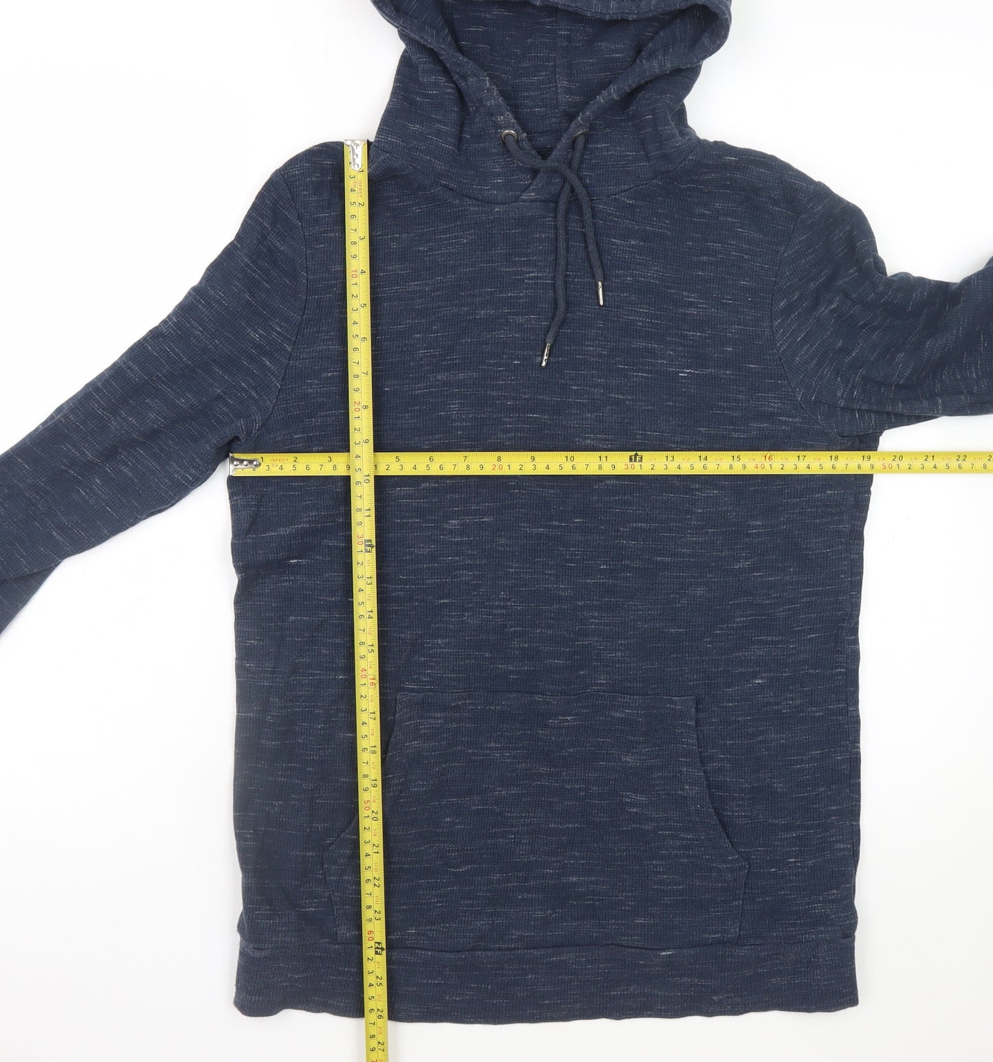 Brave Soul Men's Blue Pullover Hoodie Size M Lightweight Cotton Blend