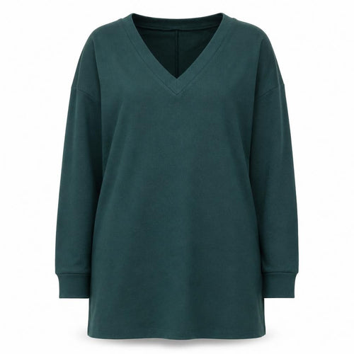 ASOS DESIGN Women's Green V-Neck Long Sleeve Shift Dress Size 12