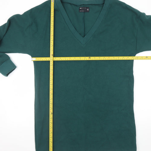 ASOS DESIGN Women's Green V-Neck Long Sleeve Shift Dress Size 12