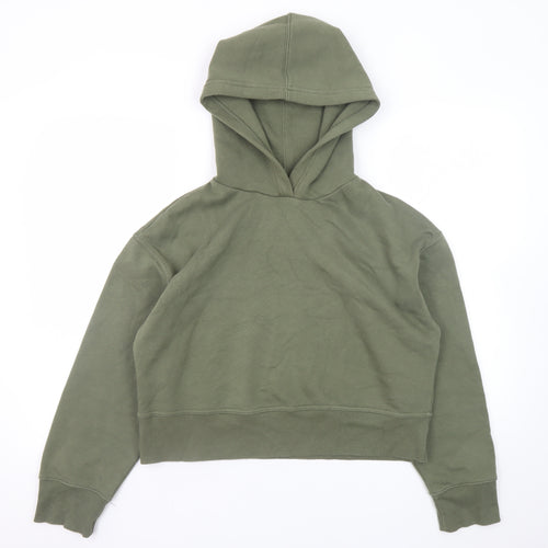 Zara Women’s Green Pullover Hoodie Size S Relaxed Fit Cotton Blend