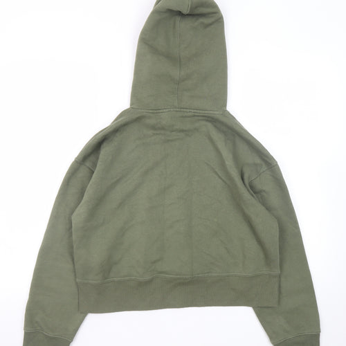 Zara Women’s Green Pullover Hoodie Size S Relaxed Fit Cotton Blend