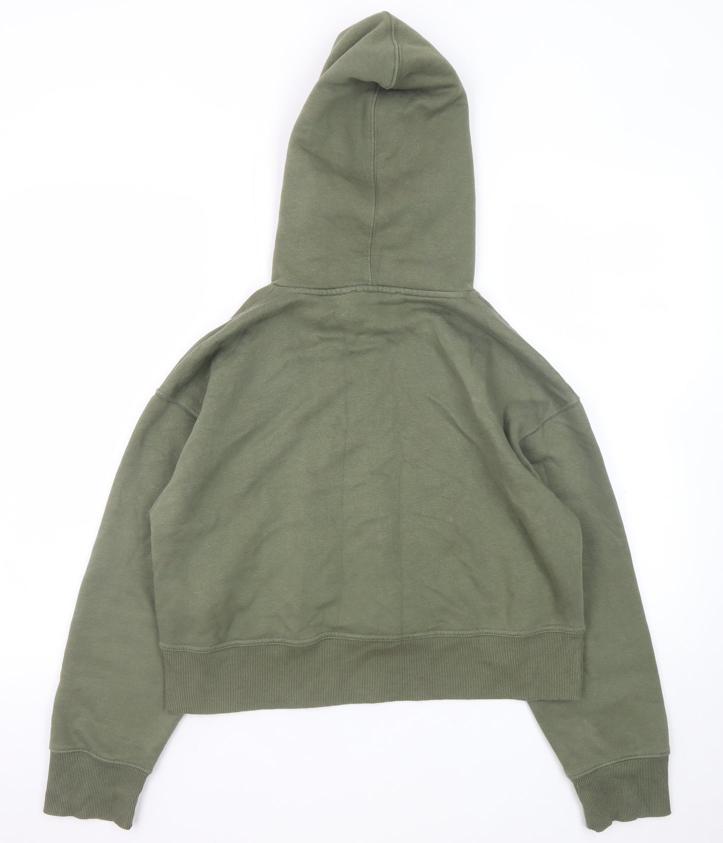 Zara Women’s Green Pullover Hoodie Size S Relaxed Fit Cotton Blend
