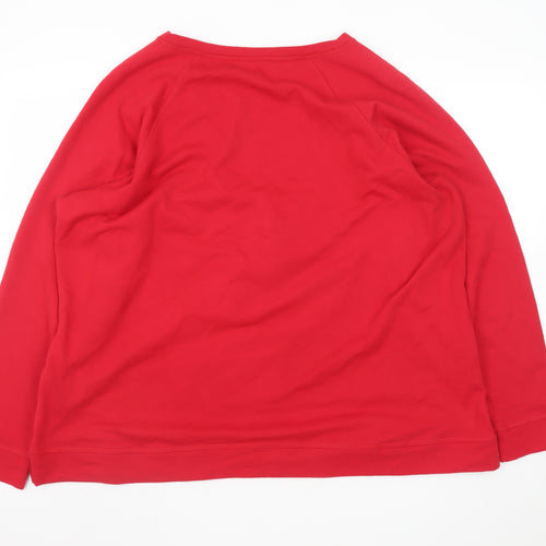 Marks and Spencer Women Red Sequin Pullover Sweatshirt Size 24
