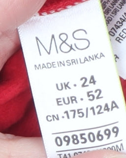 Marks and Spencer Women Red Sequin Pullover Sweatshirt Size 24