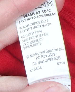 Marks and Spencer Women Red Sequin Pullover Sweatshirt Size 24