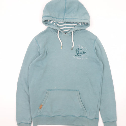 FatFace Women Blue Size 8 Pullover Hoodie with Logo Print