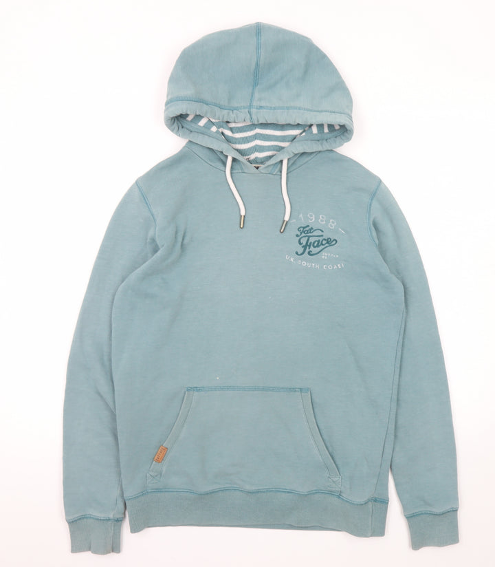 FatFace Women Blue Size 8 Pullover Hoodie with Logo Print