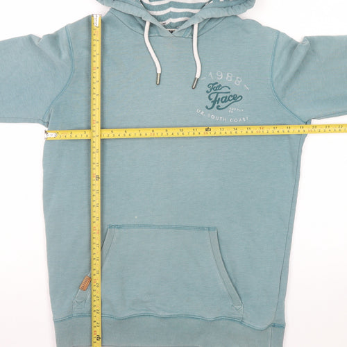 FatFace Women Blue Size 8 Pullover Hoodie with Logo Print