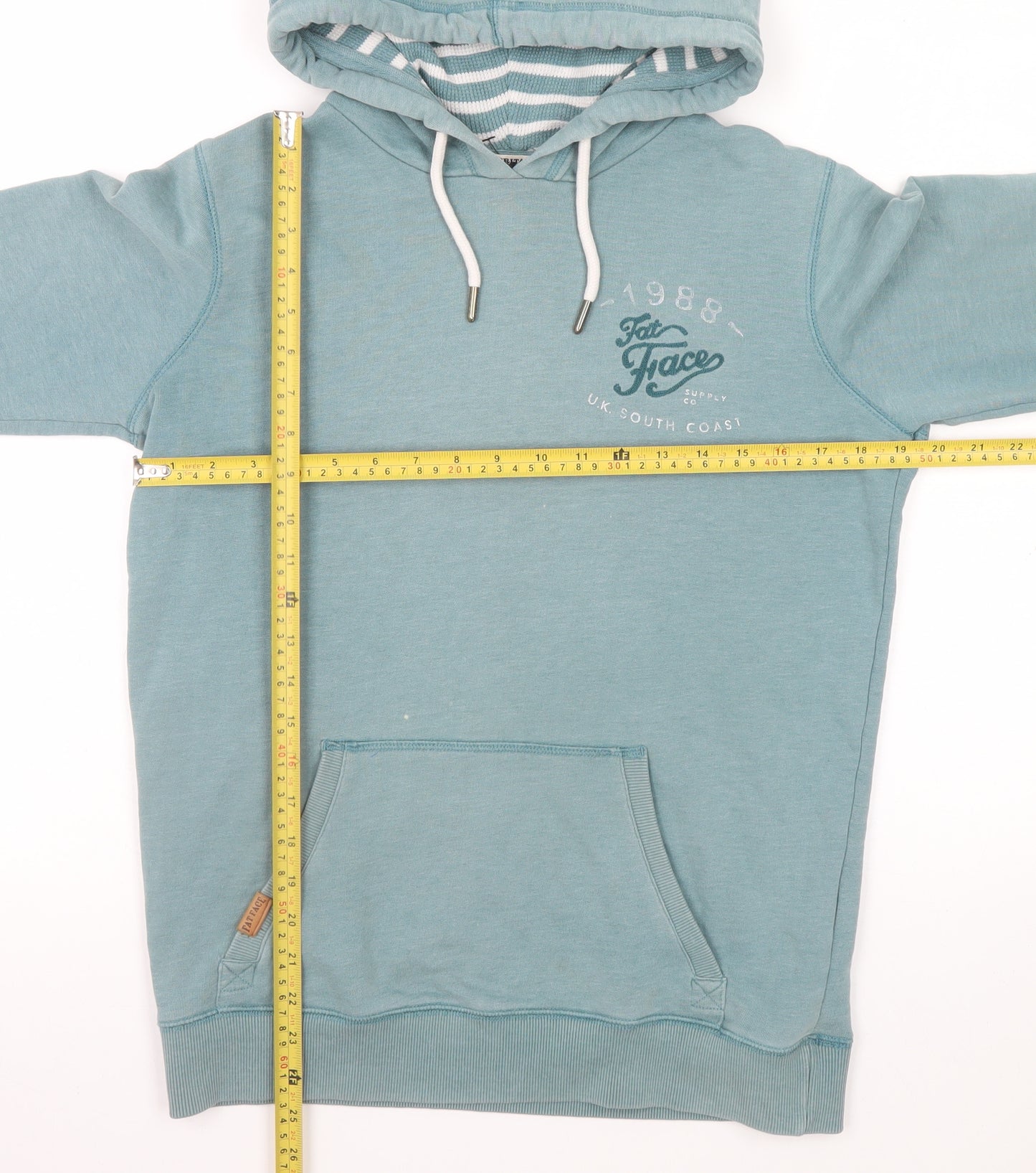 FatFace Women Blue Size 8 Pullover Hoodie with Logo Print