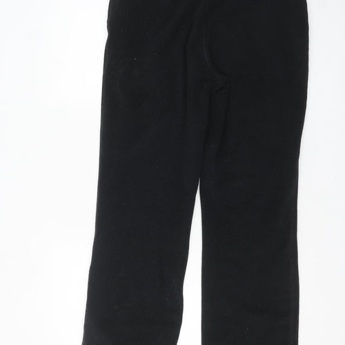 Lands' End Women's Black Fleece Sweatpants Size L Regular Fit