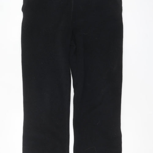 Lands' End Women's Black Fleece Sweatpants Size L Regular Fit