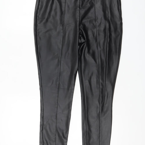 F&F Women's Black Faux Leather Skinny Leggings Size 10