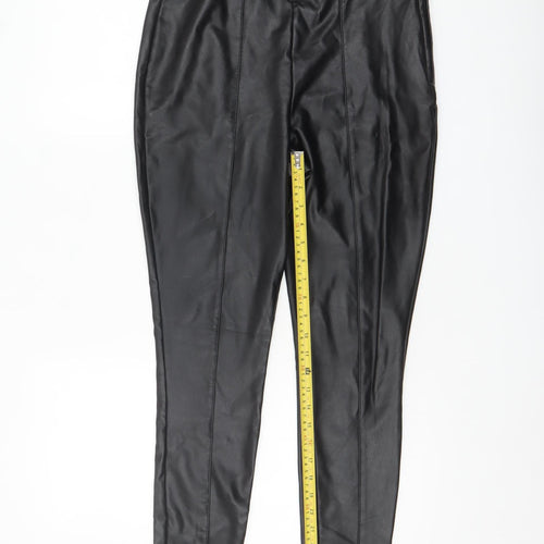 F&F Women's Black Faux Leather Skinny Leggings Size 10