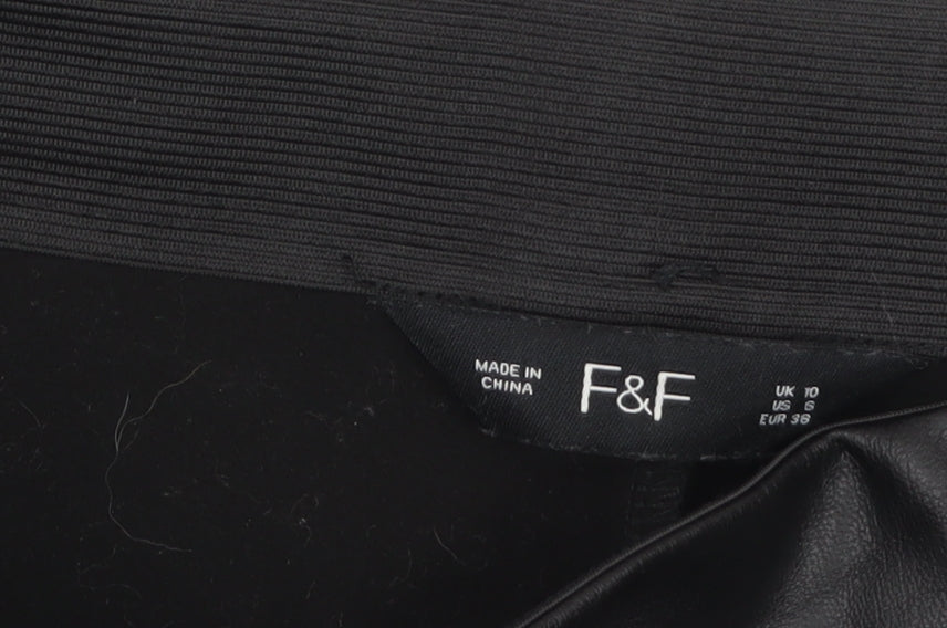 F&F Women's Black Faux Leather Skinny Leggings Size 10