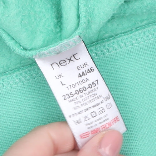 Next Women’s Green Pullover Hoodie L Cotton Blend Casual