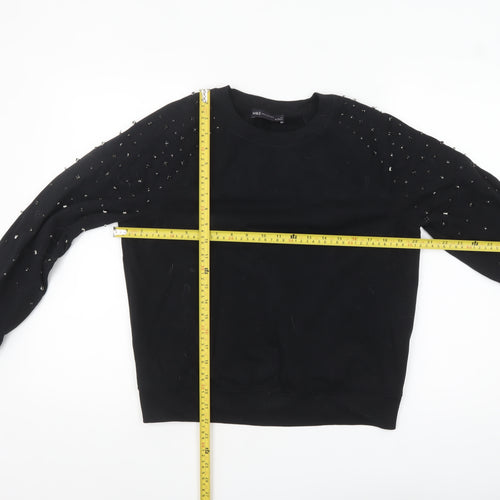 Marks and Spencer Womens Black Beaded Long Sleeve Sweatshirt XS