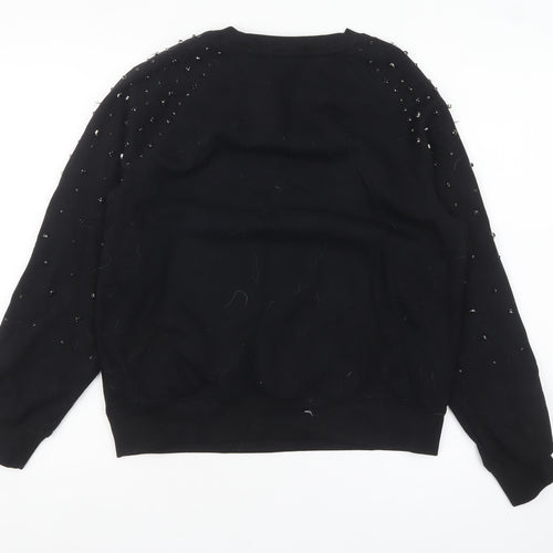 Marks and Spencer Womens Black Beaded Long Sleeve Sweatshirt XS