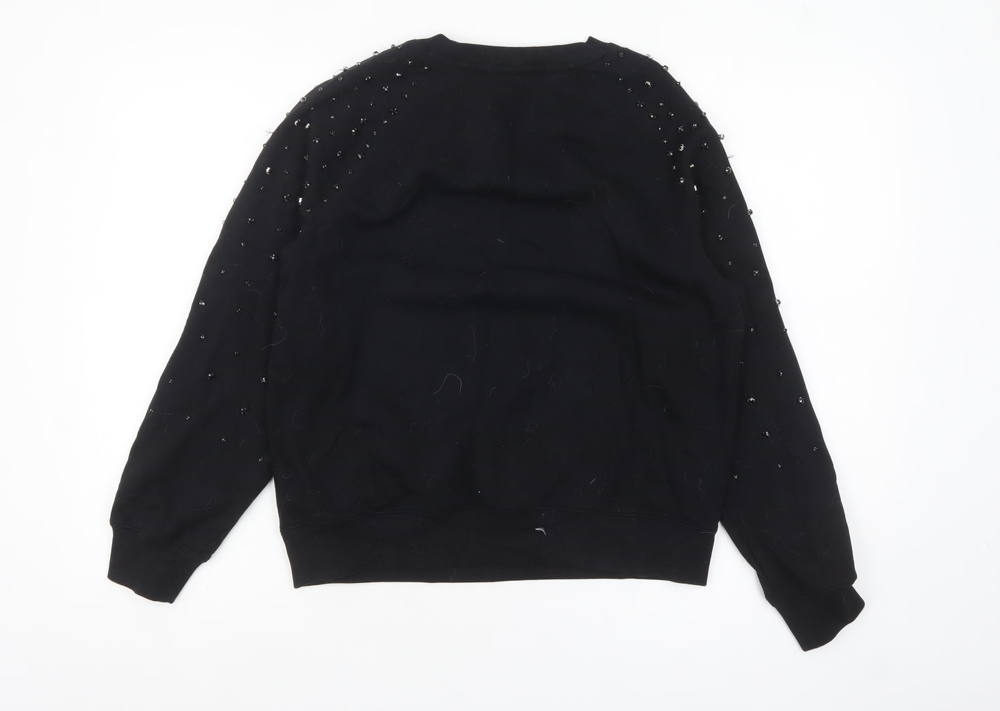 Marks and Spencer Womens Black Beaded Long Sleeve Sweatshirt XS