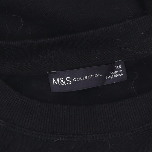 Marks and Spencer Womens Black Beaded Long Sleeve Sweatshirt XS