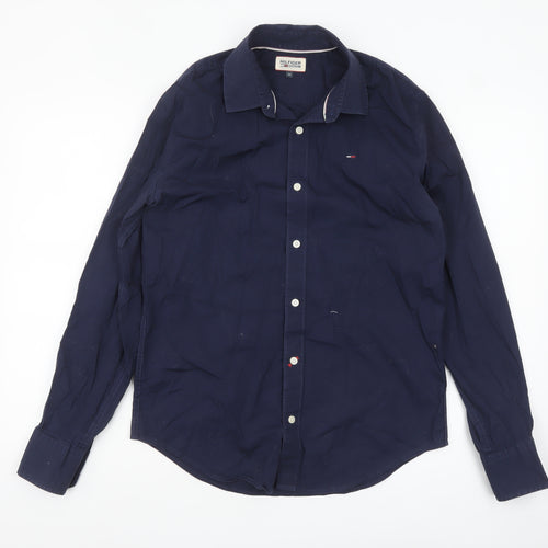 Hilfiger Denim Men's Blue Long Sleeve Button-Up Shirt M