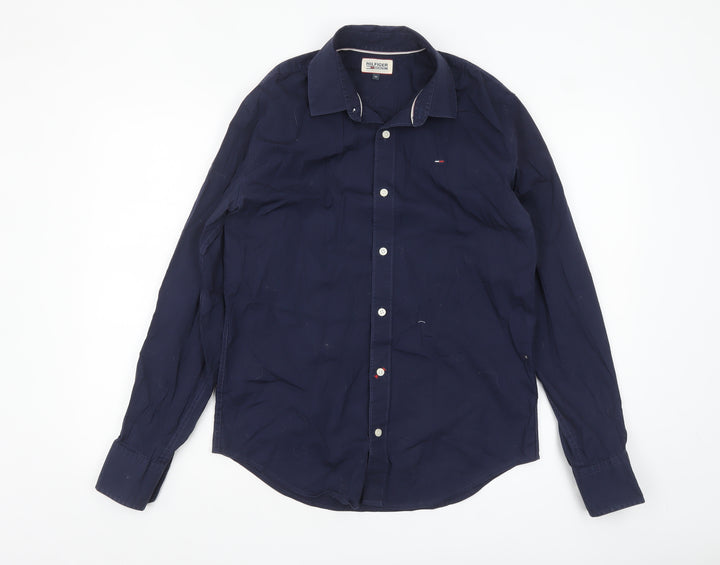 Hilfiger Denim Men's Blue Long Sleeve Button-Up Shirt M