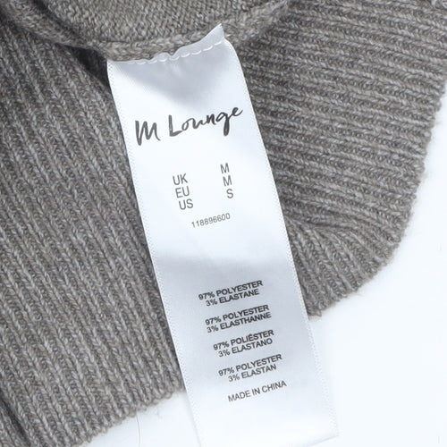 M Lounge Women Grey Midi Bodycon Knit Collared Dress M